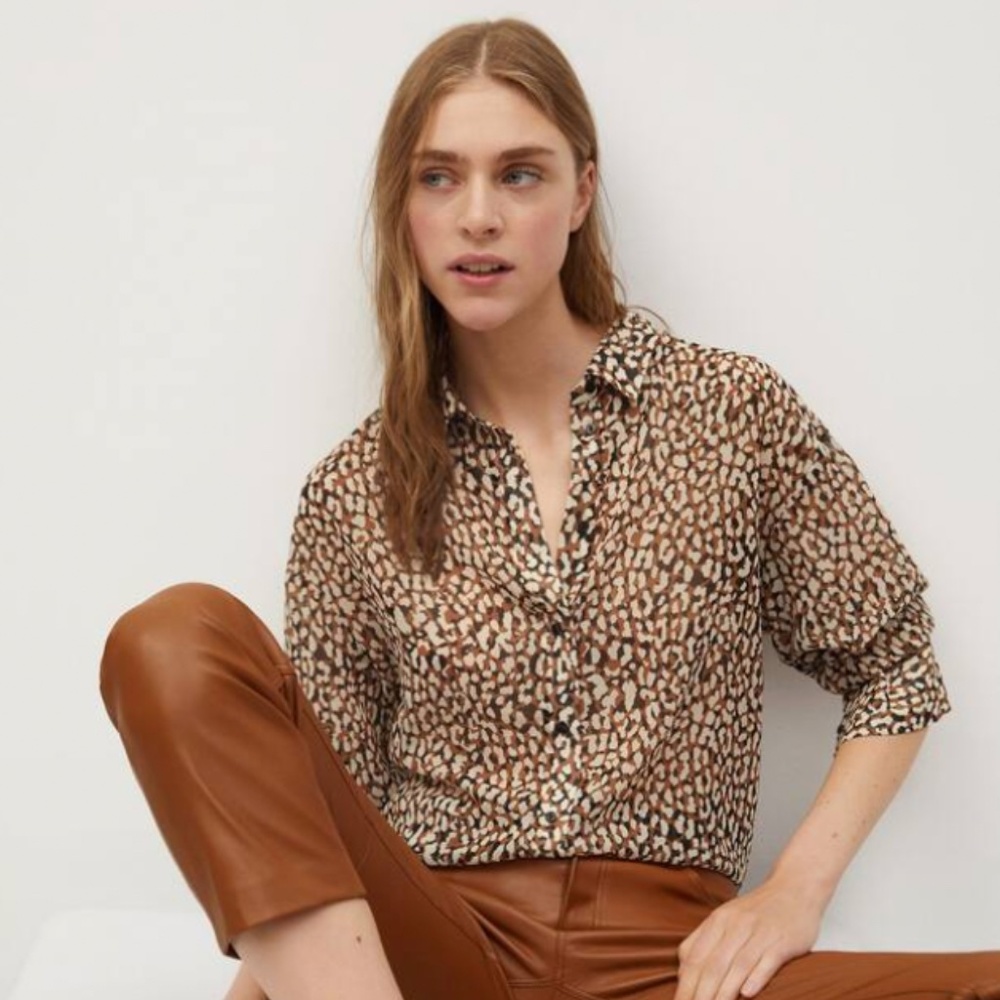 Mango Printed Flowy Shirt